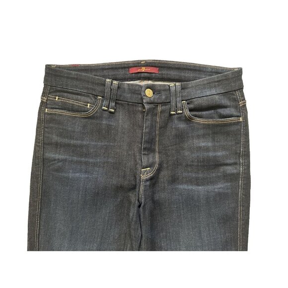 Size 28 7 For All Mankind Women’s Skinny Ankle Jeans Stretchy Dark Wash - Picture 6 of 9